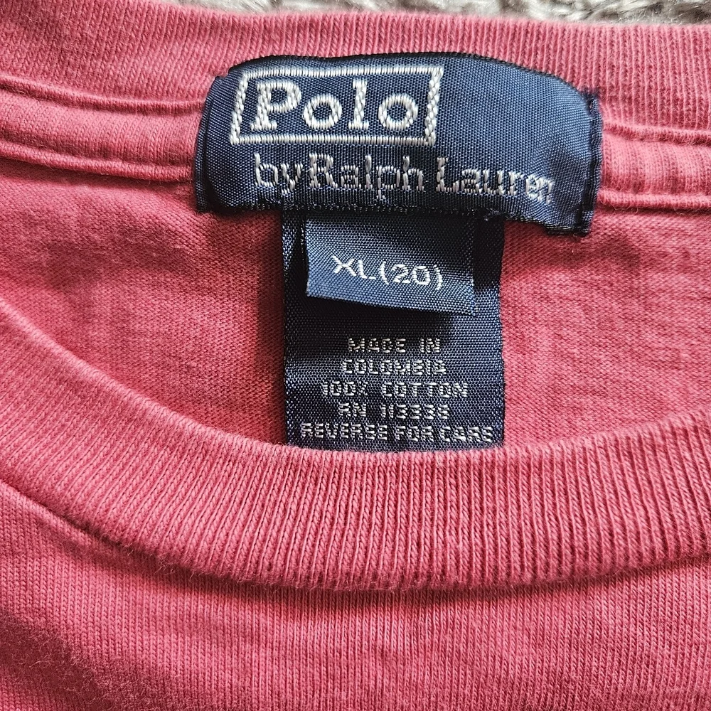 Ralph Lauren Pink Crewneck Cotton Tee with Polo Label